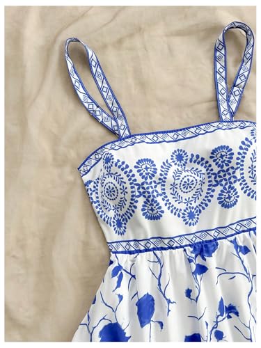 MakeMeChic Women's Summer Tribal Print Cami Dress Sleeveless A Line Flare Mini Dresses Boho Sundress4