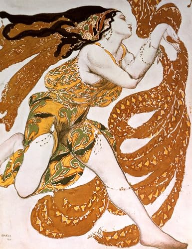 Pintura de lienzo de Leon Bakst una obra de los Ballets Russes con acabado de pintura al oleo