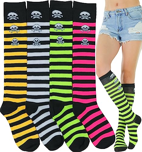 Image of ToBeInStyle Women's Colorful Patterned Design Knee High Socks