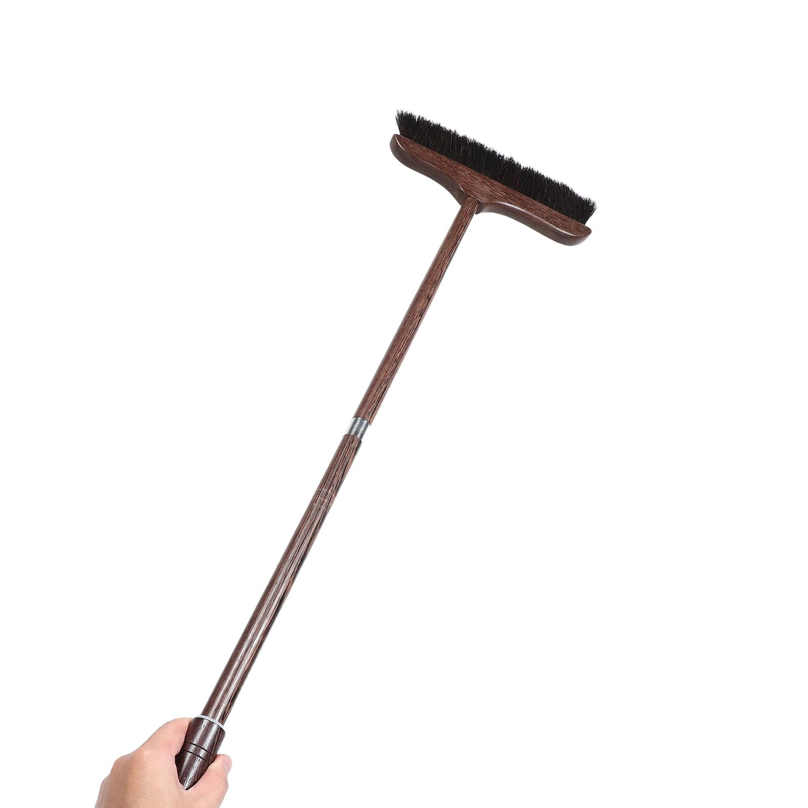 Toyvian Juego de Escoba de Cerdas Naturales y Recogedor de Basura Vertical con Mango de Madera de ala de Pollo, Set para Limpieza del Hogar, Cepillo para Pisos Duros, Escoba de Mano