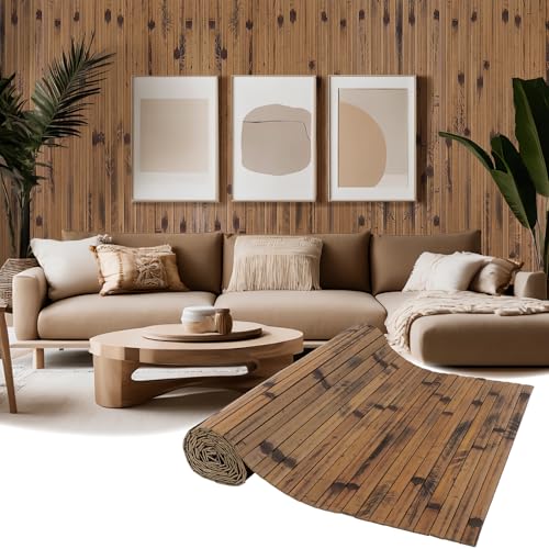 EYAYEN Natural Bamboo Wall Panel for Interior Wall Decor, Pole