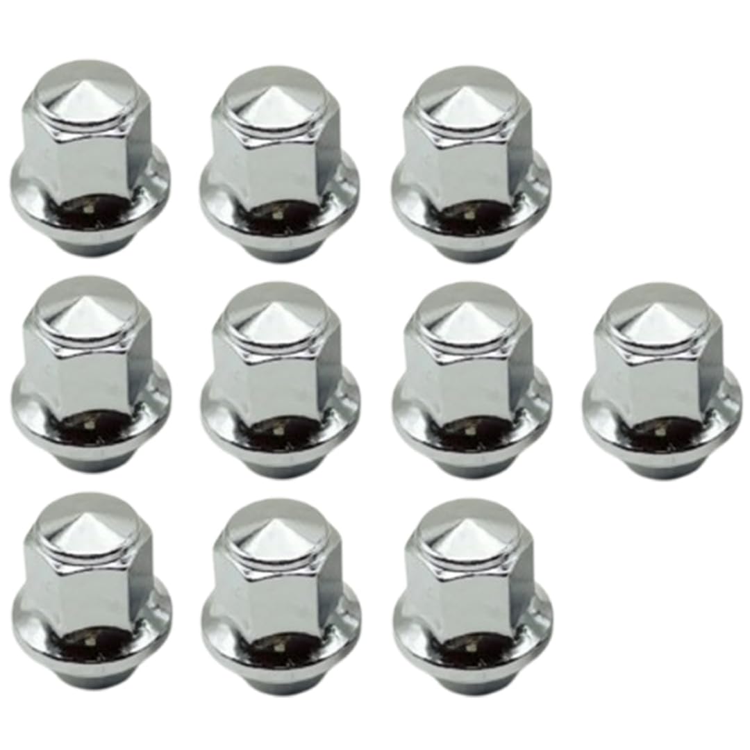 Nakrętki do Kół dla Forda Mustanga Edge, 10 szt. nakrętek kół M14x1,5, 21mm, sześciokątnych, 37mm, srebrnych