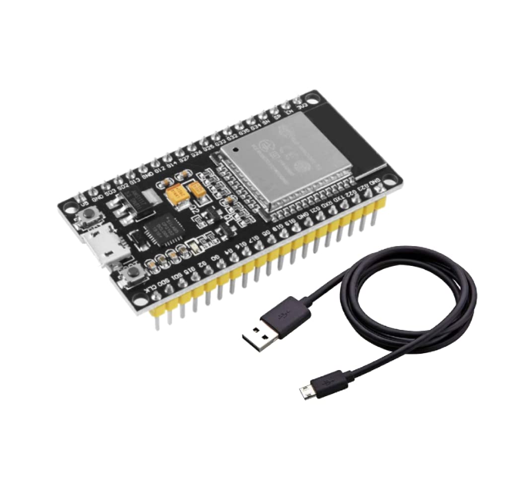 RoboThings ESP32 38Pin Development Board ESP-32S Microcontroller Processor Integrated 2-in-1 Microcontroller ESP-WROOM-32 Chip CP2102 WiFi NodeMCU-32S ESP-WROOM-32