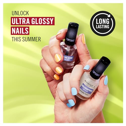 ريميل طلاء اظافر الترا شاين من لندن، تاثير شديد اللمعان، يجعل طلاء الاظافر يدوم طويلا، يحمي ويعزز طلاء الاظافر، تركيبة نباتية، 12 مل (0.42 اونصة)