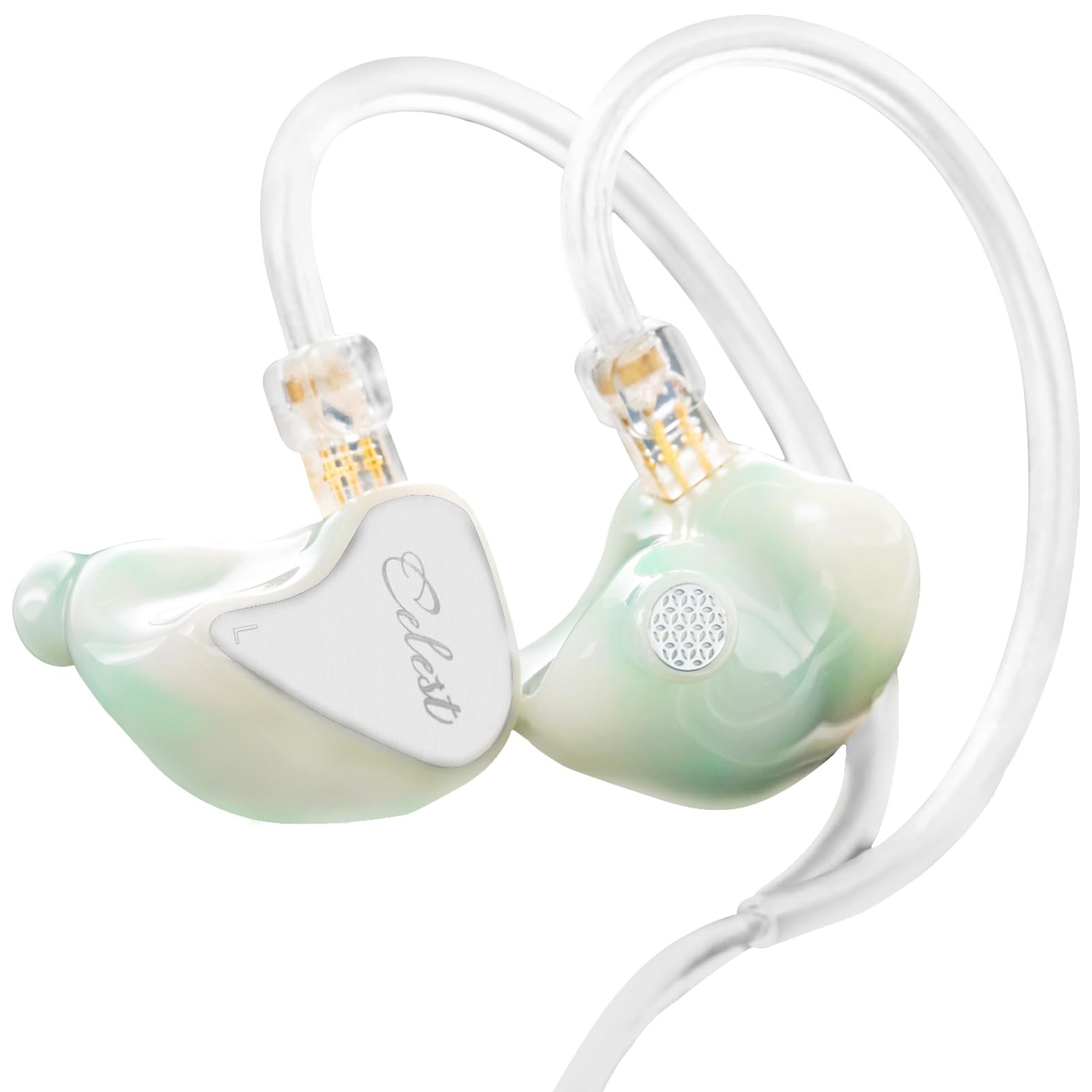 NALMOPG 10mm LCP Diaphragm Dynamic Driver Wired Earbuds, Earphones Wired, 3.5mm Headphones (White with Mic)