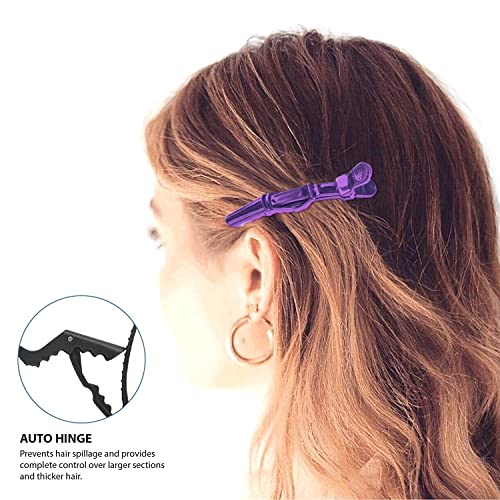 12 Hair Clips, Professional Plastic Crocodile Clips for Hair Durable with Non-Slip Grip and Large Wide Teeth - Image 3