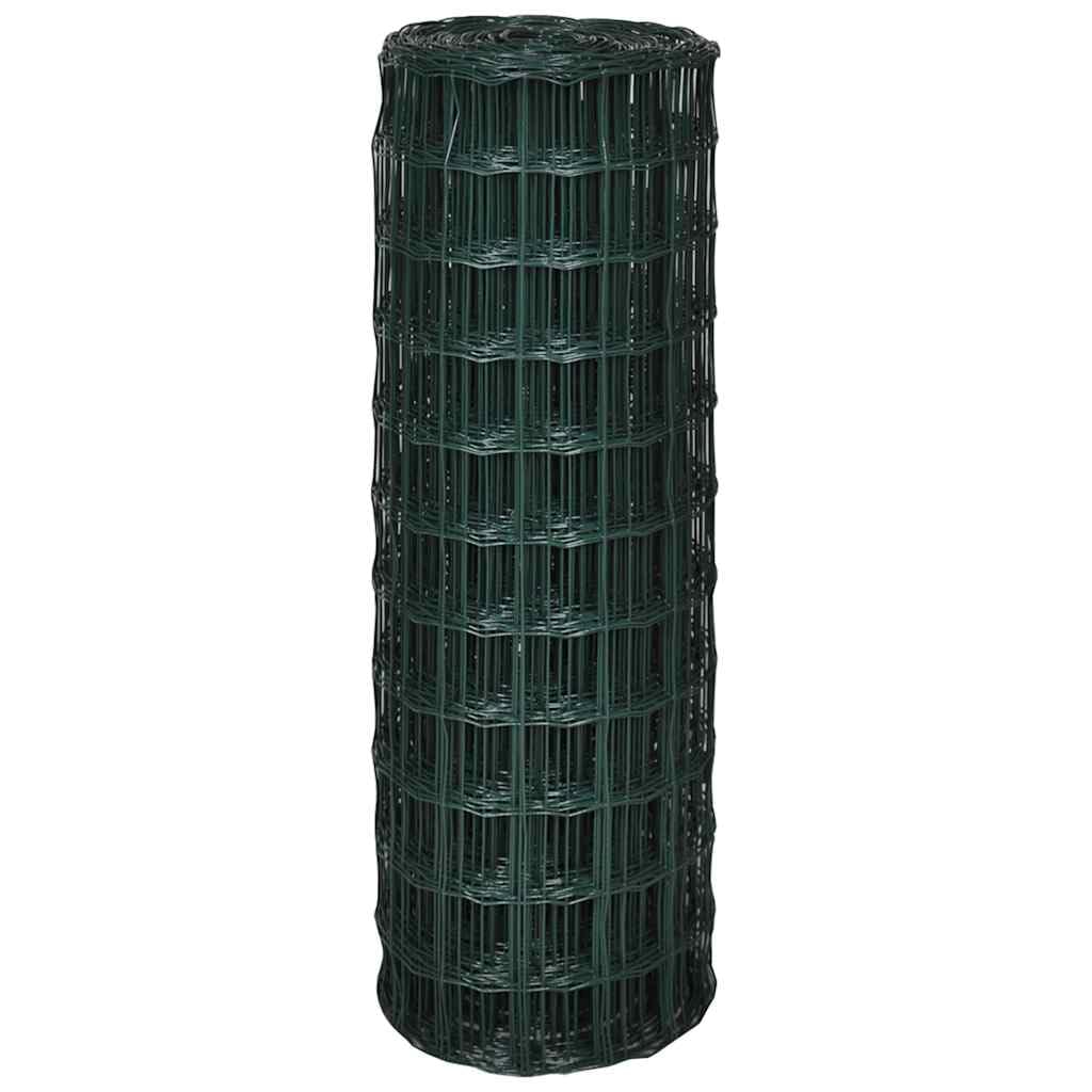 Valla de jardín, malla de alambre, 10 x 0,8 m, alambre de acero robusto con revestimiento de PVC negro y verde para jardín, granja y construcción, protección visual duradera