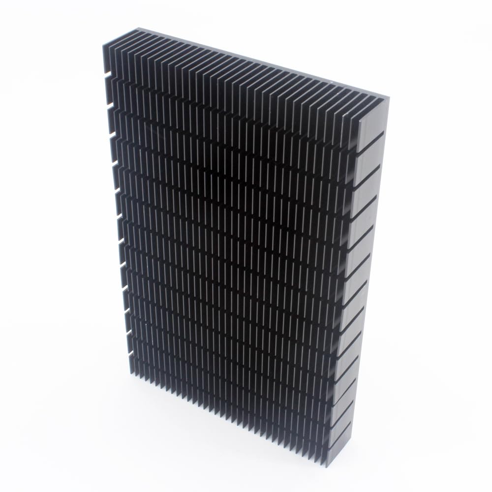 Black Aluminum Heatsink 178 x 115.5 x 23.6mm / 7.0 x 4.54 x 0.93inch Heat Sinks Cooling Radiator for LED Chip VGA Power Amplifier Router Electronic Heat Dissipation