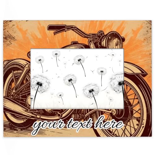 Joyousleap Motorcycle Custom Picture Frame 4x6 Personalized Wood Photo Frame