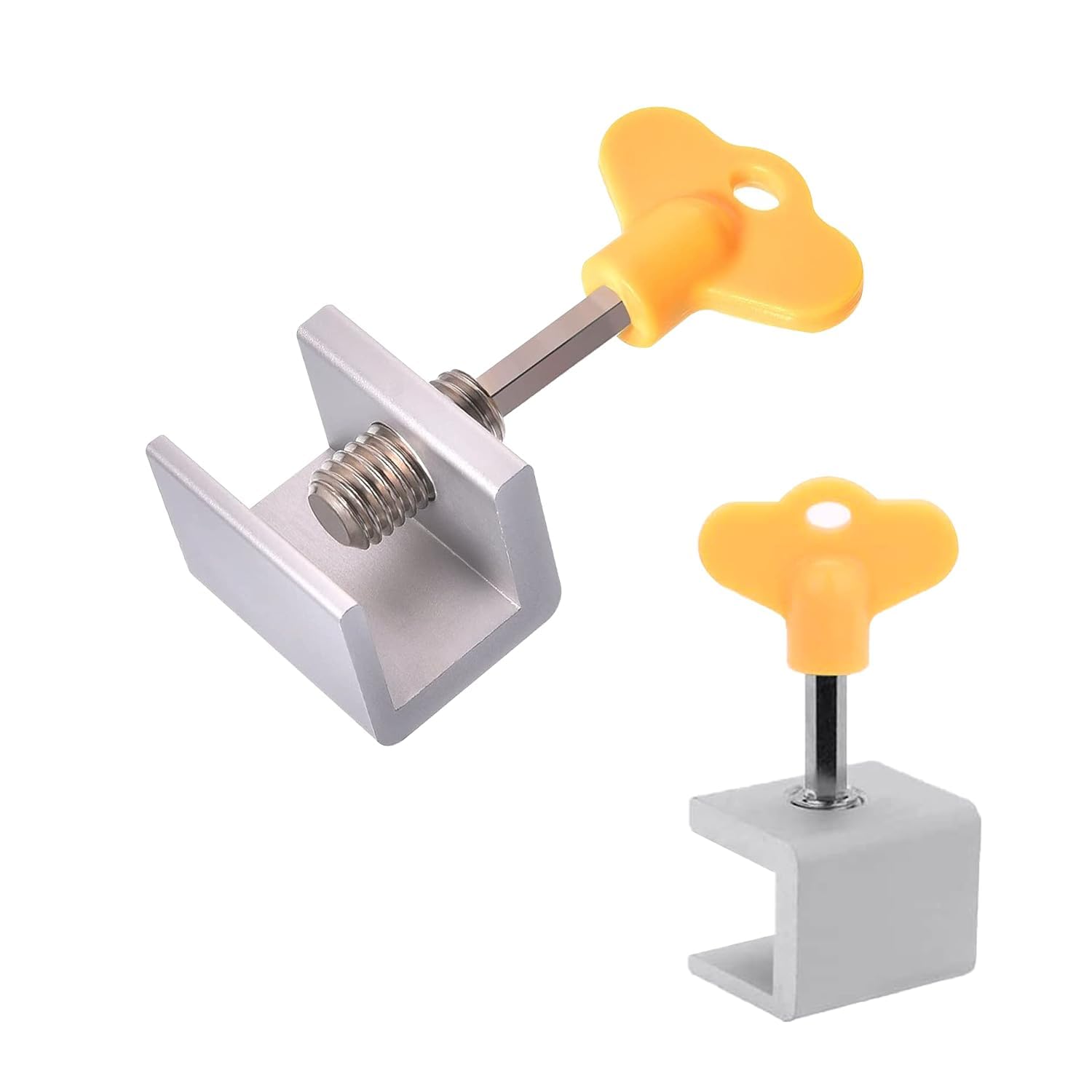 VISHARNI Sliding Window Locks with Keys Adjustable Security Aluminum Sliding Door Locks for Baby Safety Window Lock Stopper for Home, Office, School (2PCS Window Slider Lock)