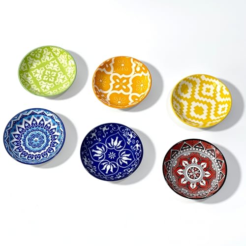 THRYVONA Ceramic Dipping Bowls 3 oz Soy Sauce Dish Pinch Bowls Set of 6
