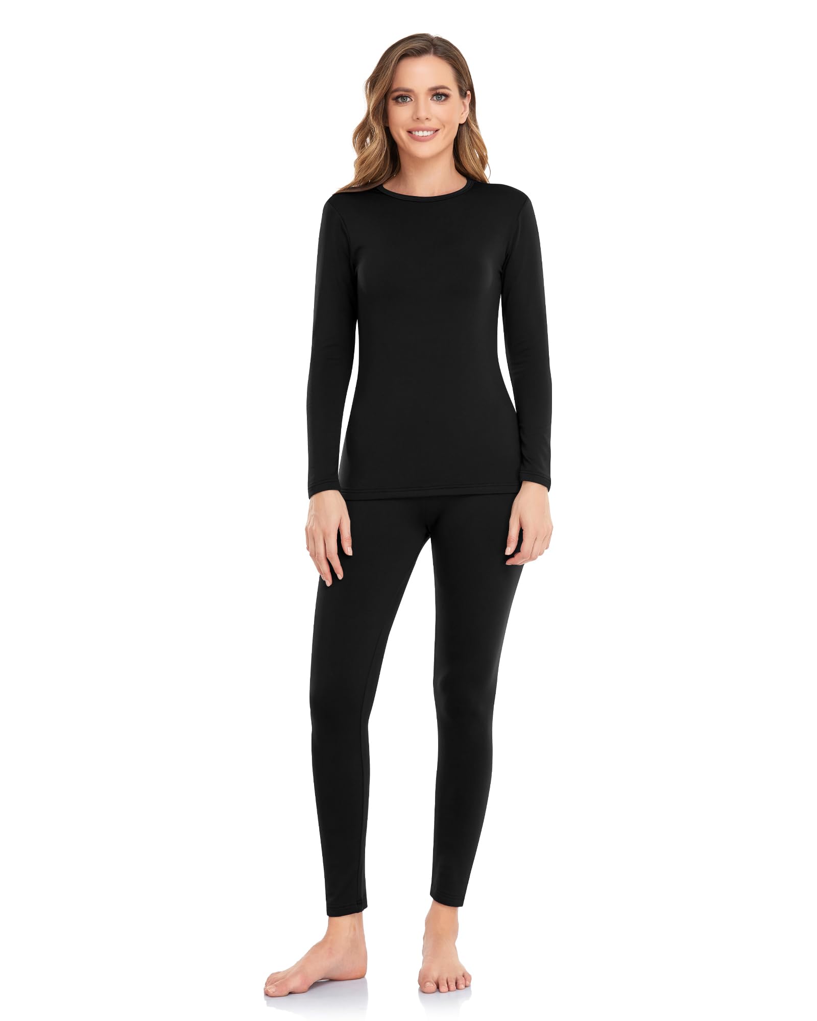 Thermal Underwear for Women Long Johns with Fleece Lined Base Layer Women Cold Weather Top Bottom