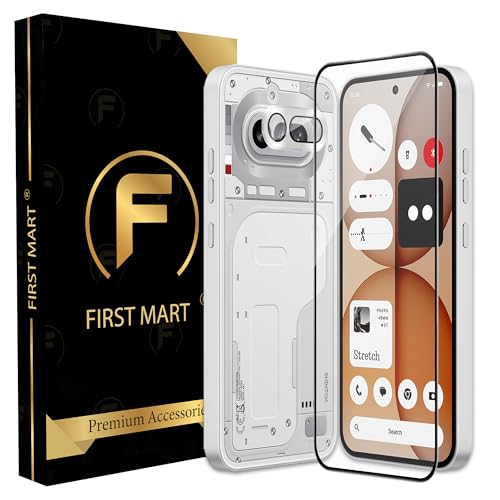 Image of FIRST MART Tempered Glass for Nothing Phone 4A 5G with Silver Camera Ring Guard & Installation Kit | HD Clear Edge-to-Edge Screen Protector, Scratch Resistant, Case-Friendly | Pack of 1
