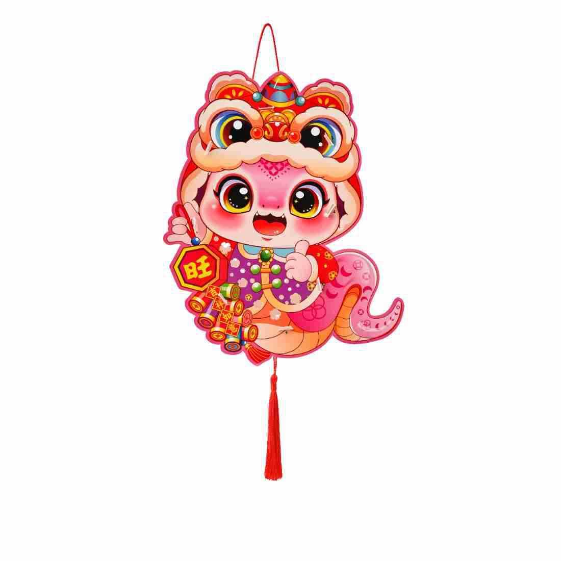 3pcs Cute Snake DIY Paper Hand-held Lantern Chinese New Year 2025 Festival Lantern Traditional Festival Home Holiday Decoration