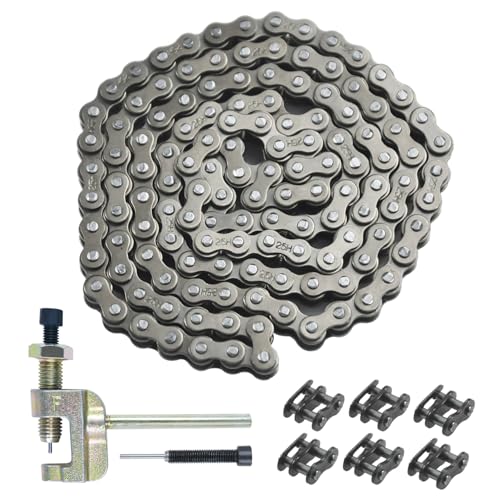 Image of HOLATO 25 Drive Chain 132 Link Chain Breaker Kit for Razor MX500 MX650 SX350 SX500 SX650 Rocket Bike Electric Off-Road Motocross #25 Roller Chain 132L for Mini Moto 50cc XRF50 Dirt Bike Heavy Duty