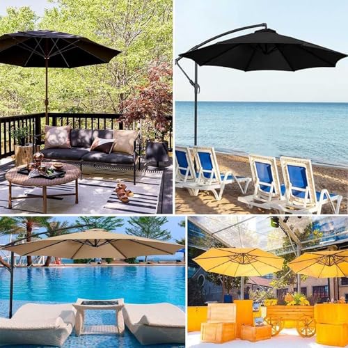 Toile pour parasol 6 baleines 2.5m imperméable et anti-UV50+ gris - 3
