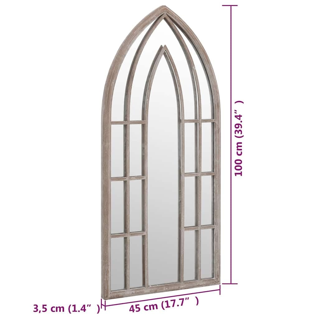 Miroir de Jardin en Fer Sable 100x45cm décoratif Mural extérieur avec Effet Rouille pour agrandir reflet luminosité et embellir entrée Salon Chambre