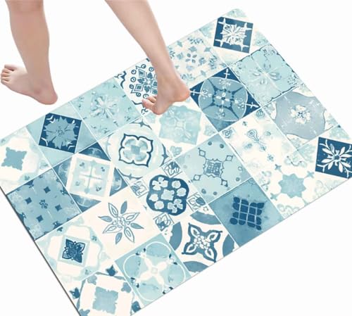 Tapis salle de bain absorbant blanc 50x80cm tapis de douche doux