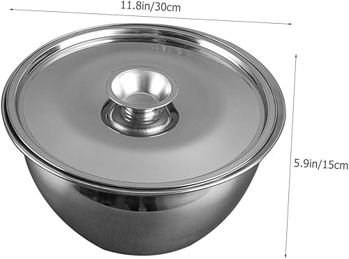 Miniatura 4 de HOMSFOU 1 juego de bandeja de aceite con tapa para cocina, cuencos, mezcladores, tarros de vidrio con tapas, cuencos de mezcla profunda, lata de