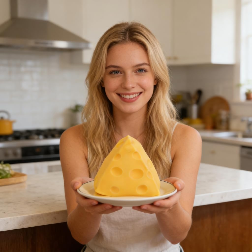 Cheese Squishies Squeeze Toy, Giant Cheese Squishy-Novelty Toy, Soft Rebounding Sensory Toys, Jumbo Cheeses Ball Stress Relief Fidgets Toys, Food Theme Squeeze Stress Ball, for Adults