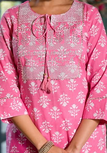 Image of MIRCHI FASHION Pure Cotton Women Straight Batik Printed Kurti Set with Dupatta and Pant