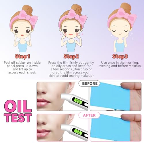 Image of 3 Packs Oil Blotting Sheets for Face (150 Sheets) - Oil Absorbing Blotting Papers for Oily Skin, Makeup-Friendly & Portable Oil Wipes