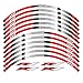 Autocollant Moto Stickers 7 Couleurs for Roue de Motocyclette Yamaha YZF R1 décalcomanies Autocollants réfléchissants Jante Rayures YZF R1 Moto 17 Pouces (Color : A Red)