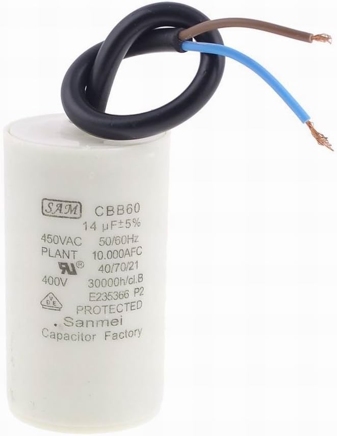 Motor Capacitor Cbb60 capacitance 14Uf, 450Vac frequency 50/60Hz motor capacitor