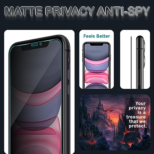 Image of FIRST MART Matte Privacy Tempered Glass for iPhone 11 / iPhone XR - 9H Hardness, Anti-Spy, Anti-Glare Protection, Edge to Edge Coverage, Bubble-Free [1 Pack]