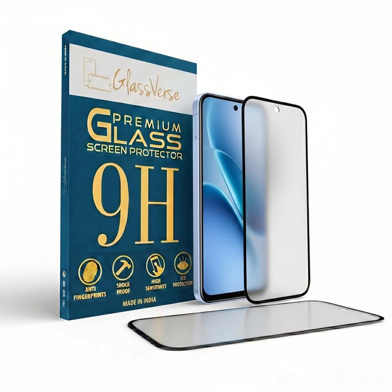 Image of GlassVerse D+ Matte Tempered Glass With 18H Hardness For IQOO Z11x 5G (Pack Of 2) with Free Installation Kit. Full screen Coverage - 6.78 inch