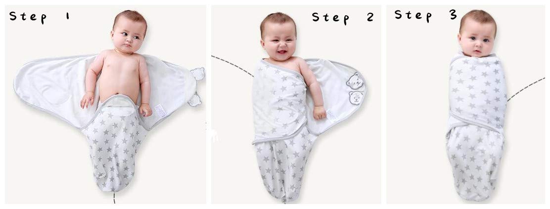 Cyuuro Infant Baby Girl Swaddle Blanket Wrap Sack Receiving Blanket 2 Pack,H&C 0-2 Months