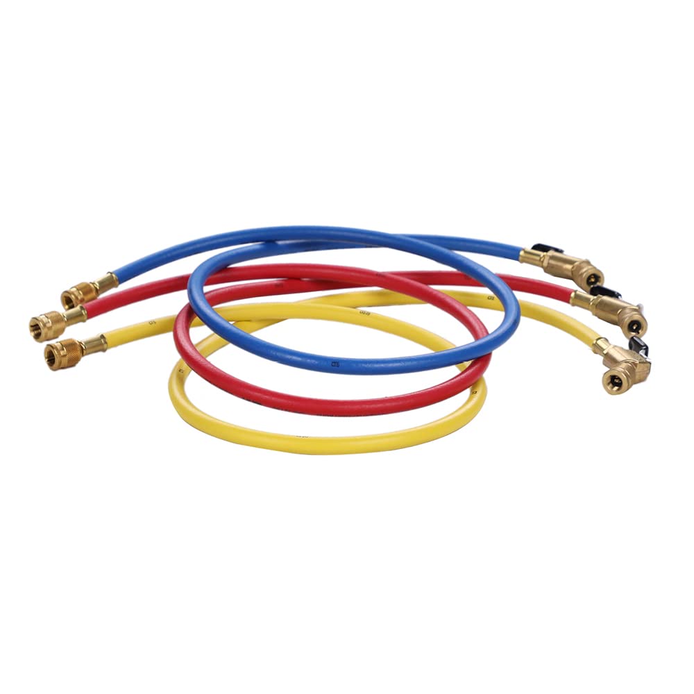 Hilmor 48" Hose with Ball Valve End Rated for 800 PSI (Pack of 3), Multicolor