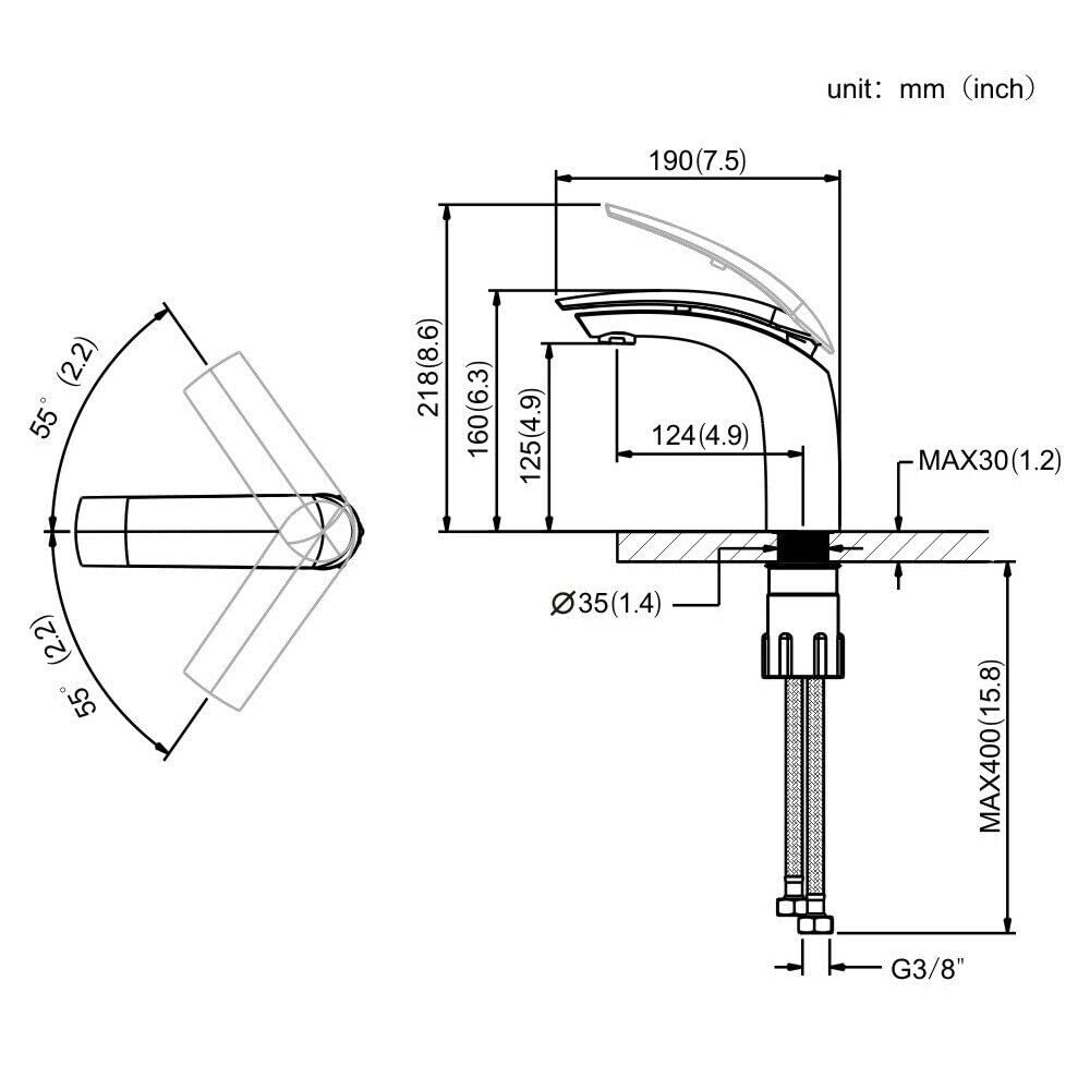Bateria łazienkowa 3/8 cala, stop metalu, armatura łazienkowa, kran, bateria łazienkowa, kran, do umywalki, armatura łazienkowa