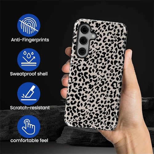 Coque Samsung S24 léopard rigide à 2 couches contre les chocs - 5