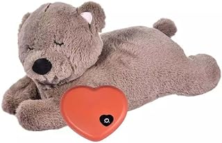 Pets&Pets UK Puppy Toy with Heartbeat - Soft Sleeping Buddy for Puppies with Separation Anxiety and Loneliness (Bear)