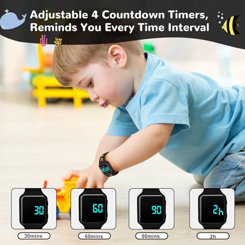 Image of Potty Training Watch for Toddlers with Countdown, Magnetic Charging, Flashing Lights, Fun Music or Vibration Alerts - Waterproof Interactive Toilet Training Reminder for Boys & Girls Ages 2-9