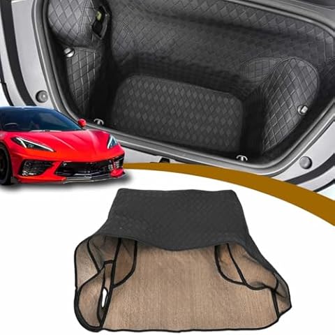 BILLFARO Binding Carpeted Full Cover Mat Front Trunk Cargo Mat Liners,Integrated All Round Front Storage Compartment Cargo Mat Interiors Accessories for Corvette C8 Stingray 2020-2024 Cover
