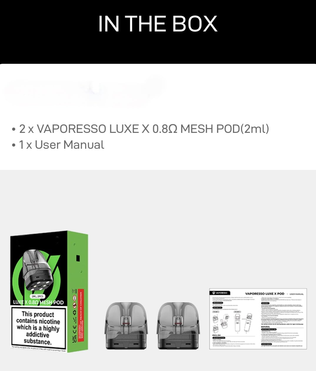 Vaporesso Luxe-X - Capsule di ricambio per Vaporesso Luxe X Luxe XR e Luxe  XR Max, confezione da 2, senza nicotina (0,8 Ohm). : Amazon.it: Elettronica