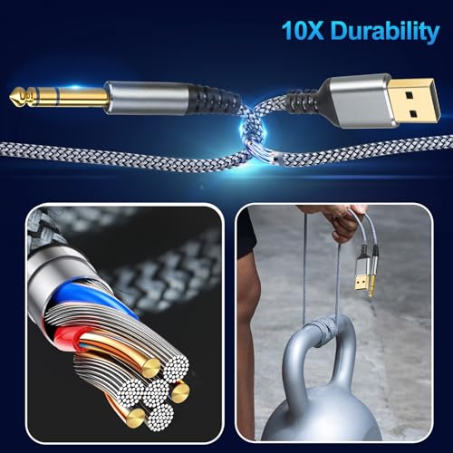 Cable USB a Jack 6.35 mm, 2 metros miniatura 5