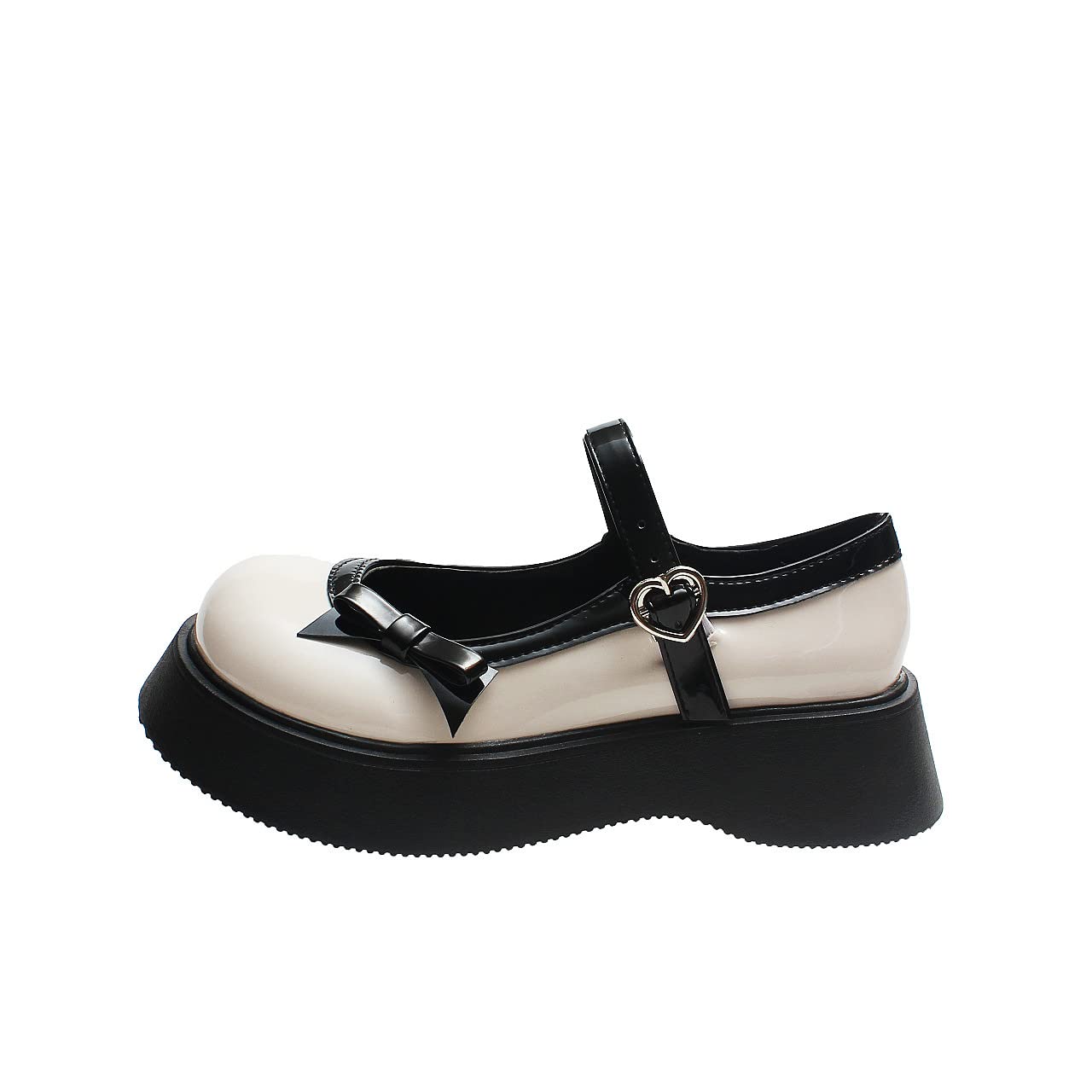 Womens Platform Mary Janes Shoes Sweet Toe Ankle Lolita Gothic Pumps Chunky Patent Leather — view 82