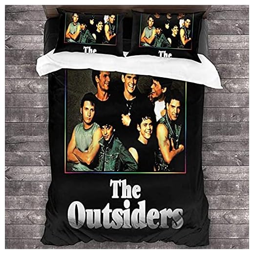 HSBZLH Påslakanset uppsättningar drottning jordgubb 3-delad The Outsiders filmtäcke set, alla säsonger ultramjuka mikrofiber sängkläder set dubbelstorlek påslakan, med 2 örngott