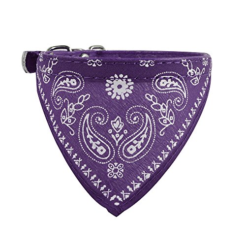 Image of Adjustable Scarf Cum Bandana Cum Neckerchief Collar for Puppy /Cat /Kitten (Purple)