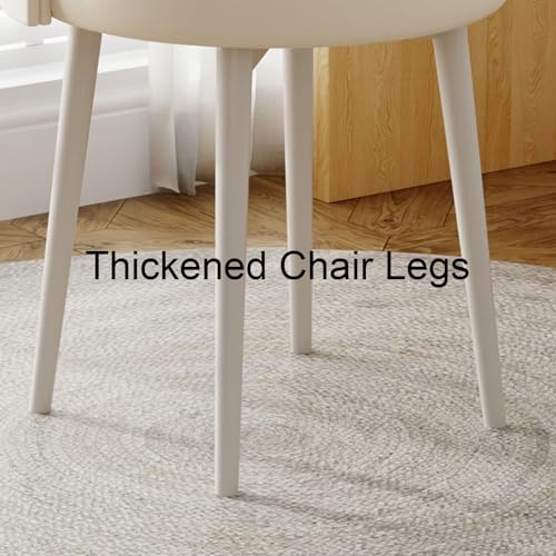 Moderno sgabello da toeletta con gambe in metallo bianco, sedia da trucco imbottita con schienale basso, adatto per camera da letto o soggiorno, elegante design girevole, compatto e confortevole