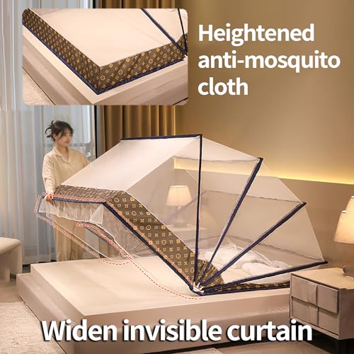 Miniatura 2 de Pycjnfc Mosquitera Para Cama Con Dosel, Mosquitera Plegable Para Cama, Mosquitera Portátil, Mosquitera Para Cama, Tamaño J, Tamaño King