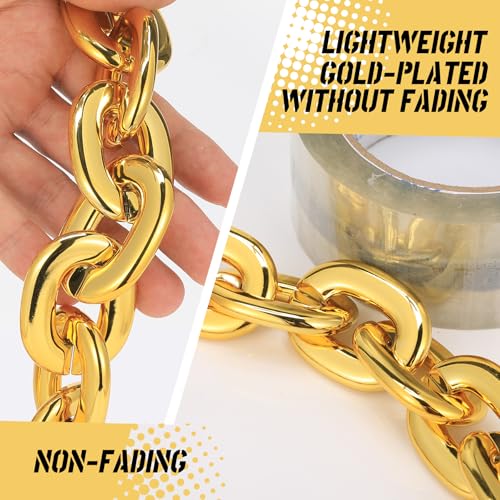 Large Fake Plastic Chain 36 Inch,Hip Hop Rapper Big Fake Necklace,Non-Fadeing,Super long Detachable,Costume Accessory for Men Women3