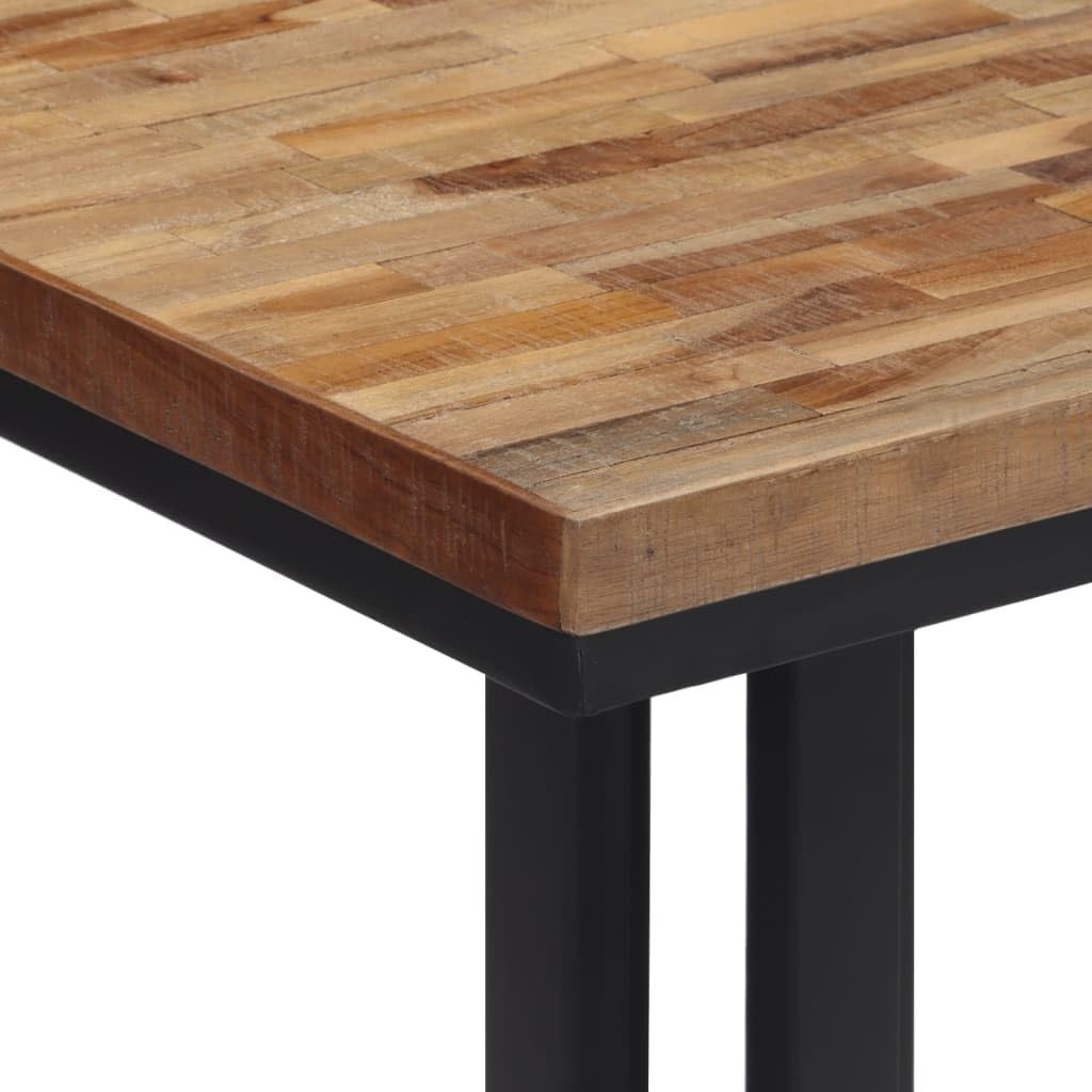 VidaXL Table De Bistrot Ronde Teck Massif Récupéré - 55 X 76 Cm, Style Industriel