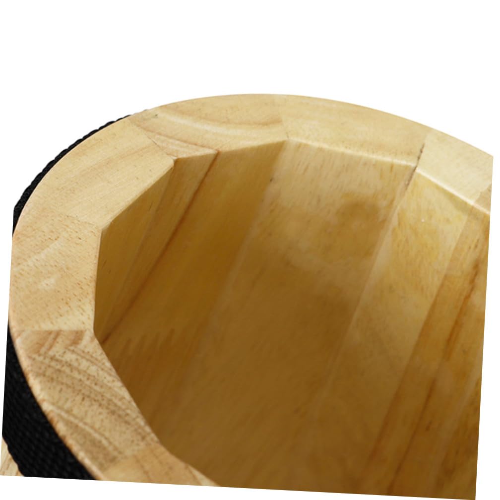 Tamburo Bongo Manuale in Legno e Pelle Nera per Ragazzo Ragazza | Suono Nitido e Preciso, Include Bastone, Resistente e Adatto All’educazione Musicale e Coordinazione