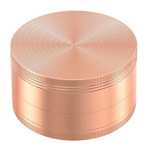 FLYOME 3 Inch Large Herb Grinder for Kitchen Tools Kit, Zinc Alloy, Rose