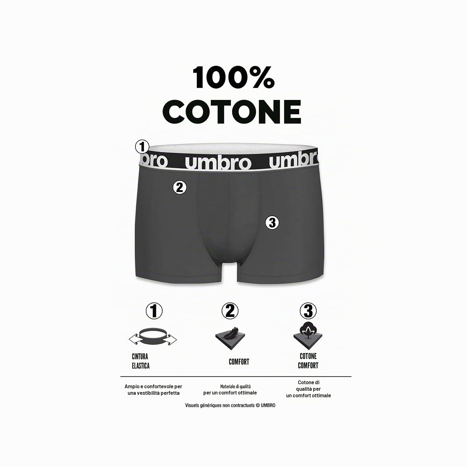 Umbro Umbro Boxer Umbw/1bcx8 Boxer Corti Uomo (Pacco da 8)