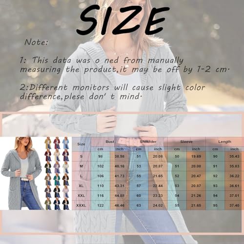 Angxiwan Strickjacke Strickjacke Gestreift Strickpullover Offene Feinstrickpullover Winter Herbst Dicke Strickmantel mit Taschen Flauschiger Langarm Damenstrickjacke Sweatshirt Damen Baumwolle